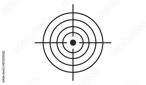 Black target symbol isolated on white background