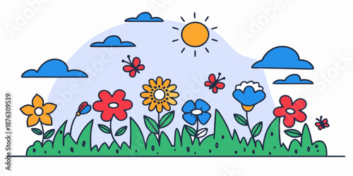 Summer Floral Greeting Card Design