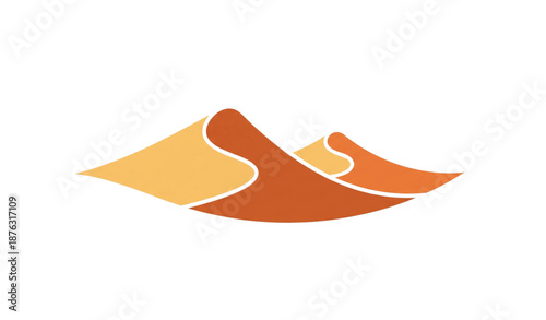 Arabian desert dunes flat vector icon minimal travel symbol isolated on transparent background