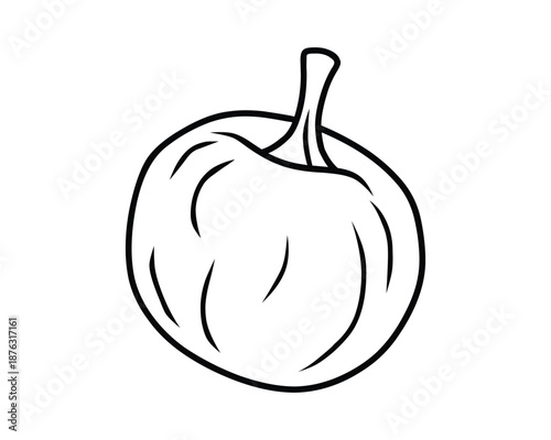 Simple Pumpkin Outline Vector Graphic for Autumn and Halloween Designs
