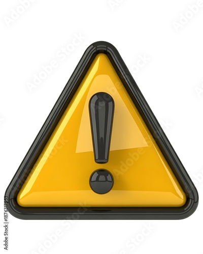 Yellow warning sign with exclamation mark icon