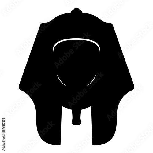 Black silhouette icon representing an ancient egyptian pharaoh nemes headdress