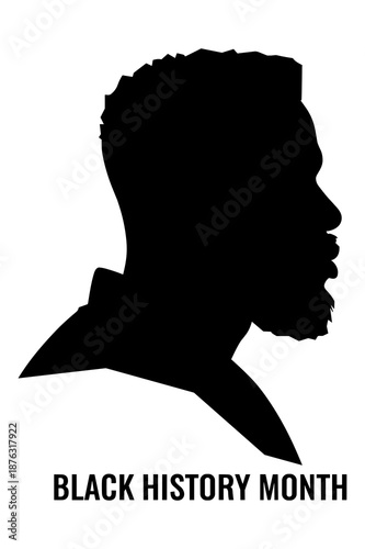 Silhouette profile of a Black man recognizing black history month