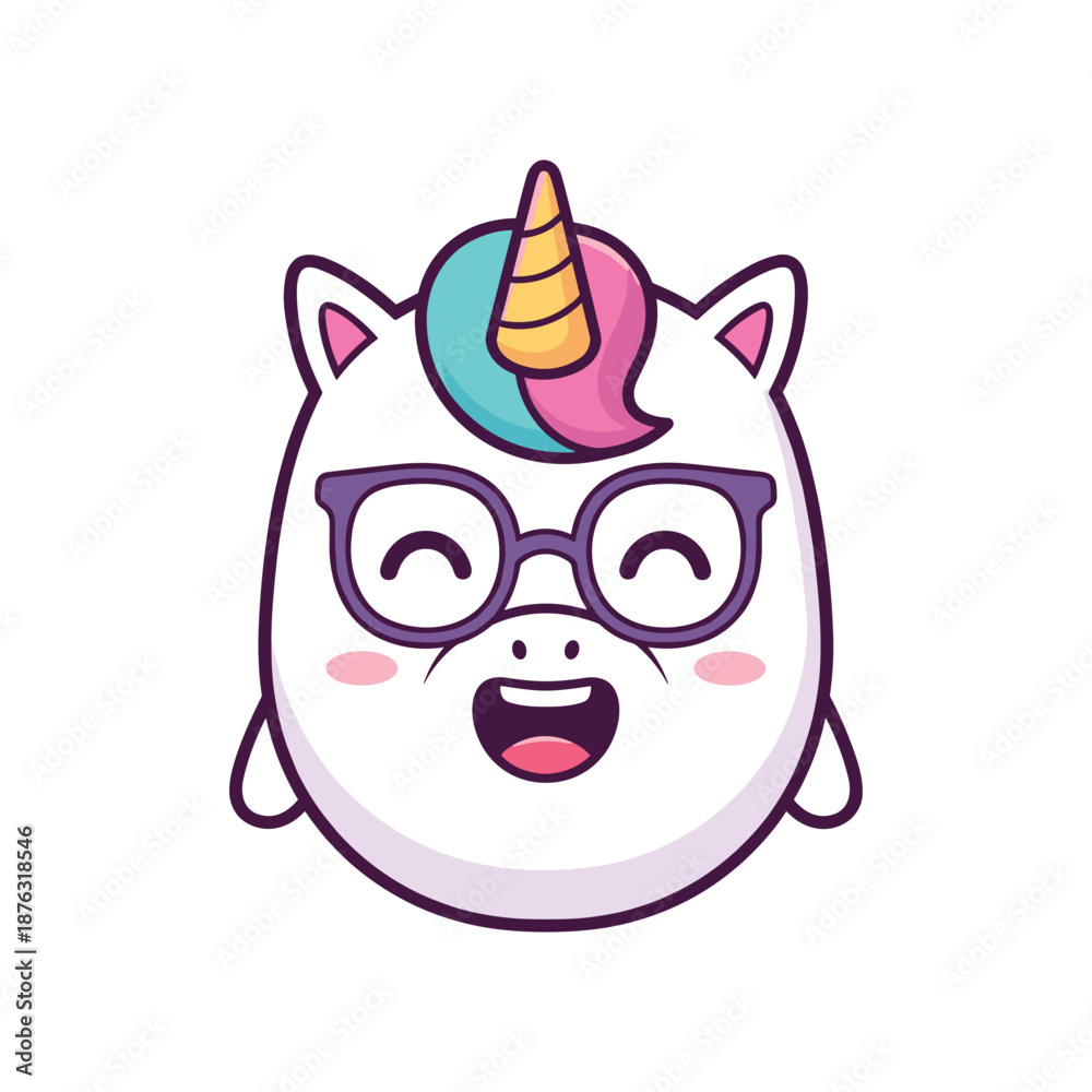 Obraz premium Cute Unicorn Cat Vector Illustration
