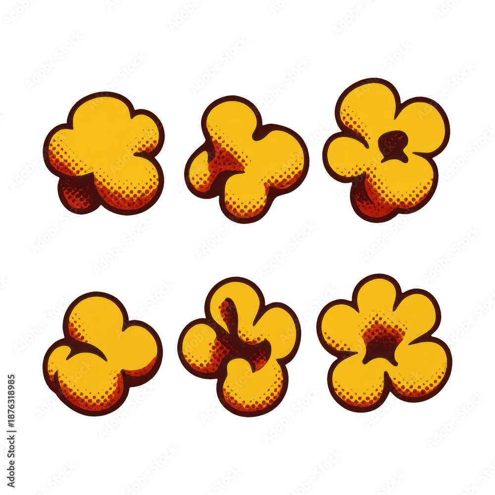 Obraz premium PNG Retro popcorn comic illustration