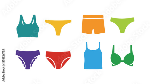 A colorful assortment of women's underwear and lingerie on display