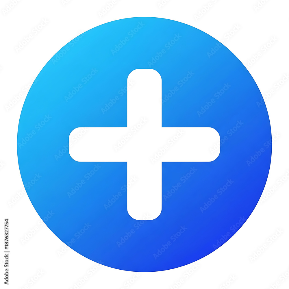 Obraz premium Blue circle with plus sign
