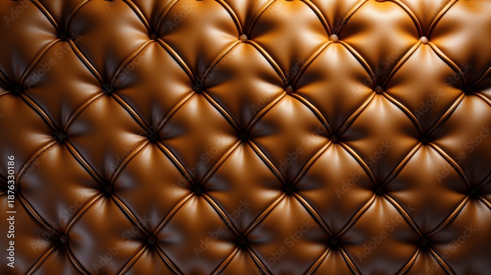 Obraz premium Elegant brown leather buttoned pattern background