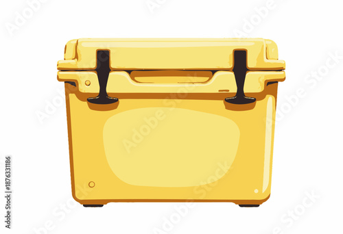 Durable Yellow Cooler with Secure Black Latches for Outdoor Activities and Effective Temperature Control