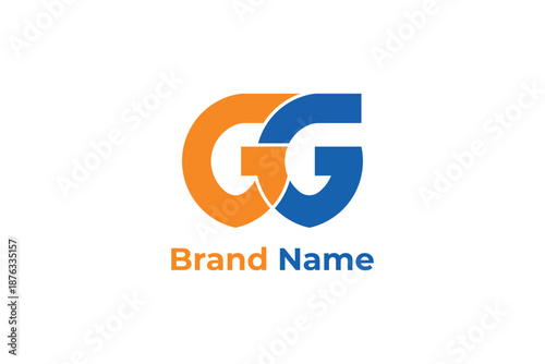 GG letter logo. Company, Business logo template