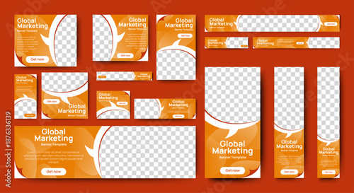 Business web banner template set. Vector horizontal, vertical, square web ads banner. Abstract Business Ads poster for Web post Design Template. Social Media Cover ads banner, flyer, invitation card