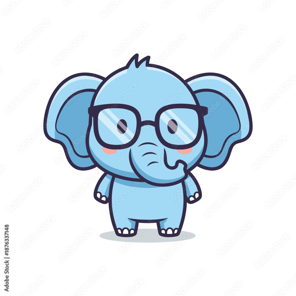 Fototapeta premium Cool Cartoon Elephant Character Illustration
