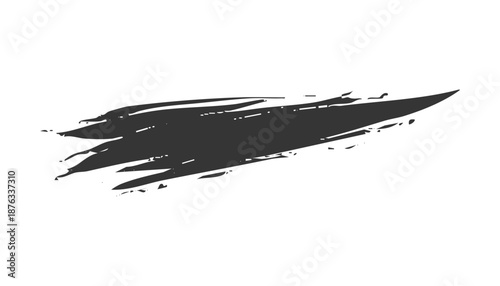 Abstract Black Brush Stroke Graphic Element.