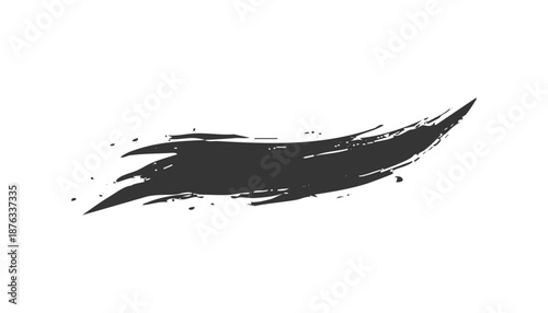 Abstract Dark Brush Stroke Splatter Graphic Element.