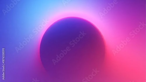 Glowing Purple Sphere With Neon Pink and Blue Aura