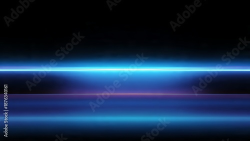 Intense Blue and Purple Light Streaks on Black Background