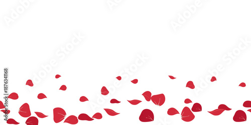 Romantic Red Rose Petals Floor Frame Background for Valentine and Wedding eps 10