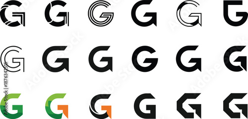 Modern letter G logo collection featuring minimal, geometric, monogram, gradient, bold, and abstract branding symbol designs