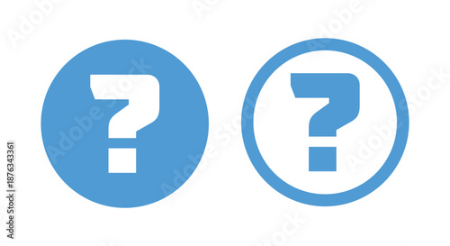 Question mark icon set. Blue help symbol. FAQ circle button. Information sign. Vector illustration