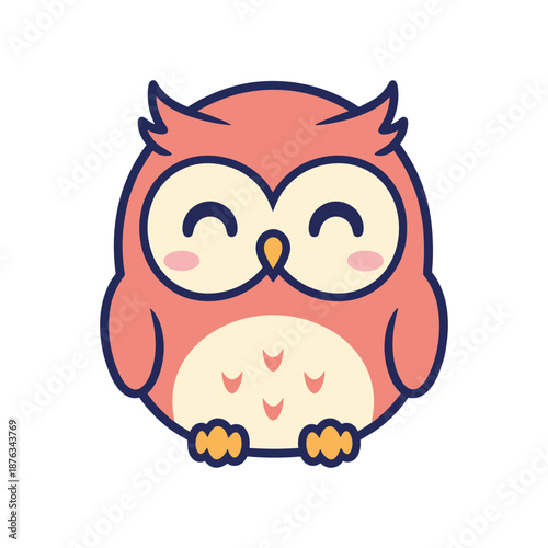 Cute Cartoon Owl Vector Illustration