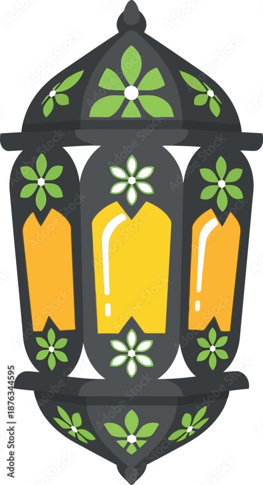 Obraz premium Colorful Ramadan Lantern Illustration for Islamic Holiday Decor and Festive Design