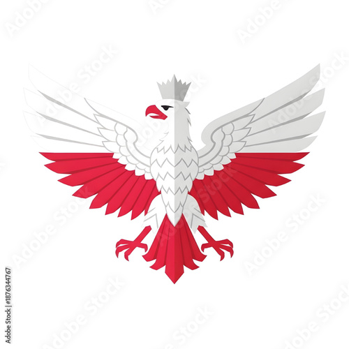 Polish White Eagle Symbol Emblem