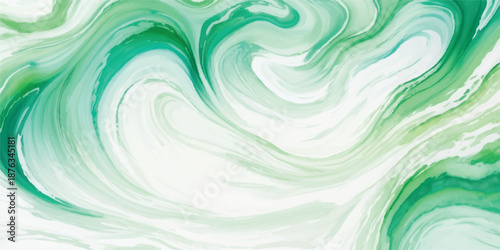 Dynamic Turquoise and Emerald Green Fluid Art Pattern with White Swirls and Artistic Alcohol Ink Texture