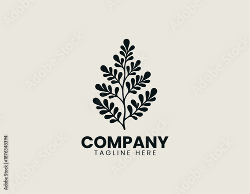aquatic plant azolla microphylla black vector logo