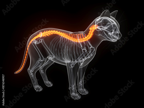 Wallpaper Mural 3D Anatomical Rendering Highlighting The Spinal Column Of A Cat Torontodigital.ca