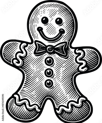 Christmas bread vector hand drawn illustration