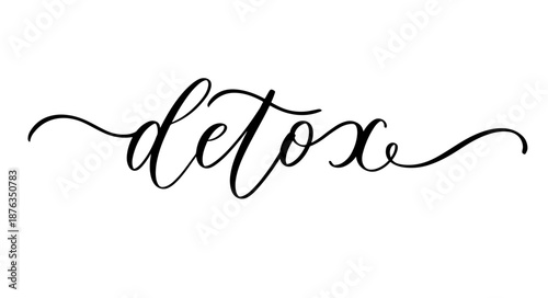 Handwritten Calligraphy Detox Healthy Cleanse Vector Lettering Design