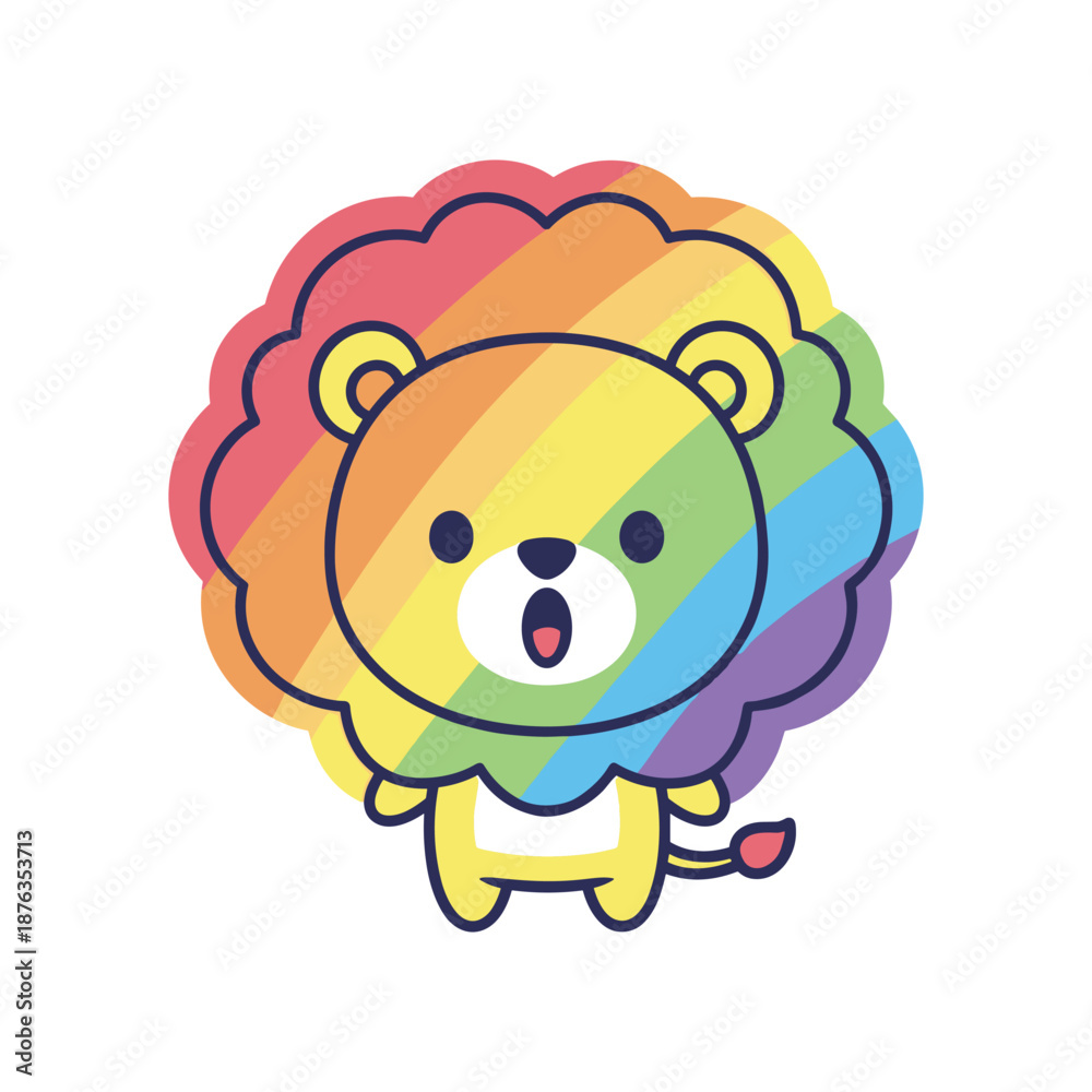 Obraz premium Rainbow Lion Vector Illustration