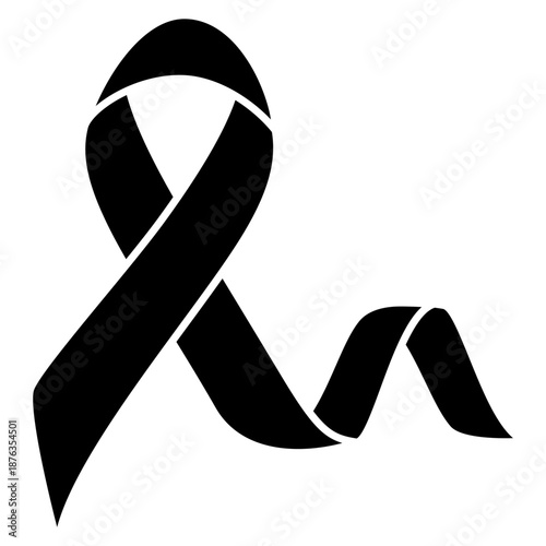 Awareness ribbon icon vector. Ribbon Illustration sign. Cancer Ribbon symbol or logo.