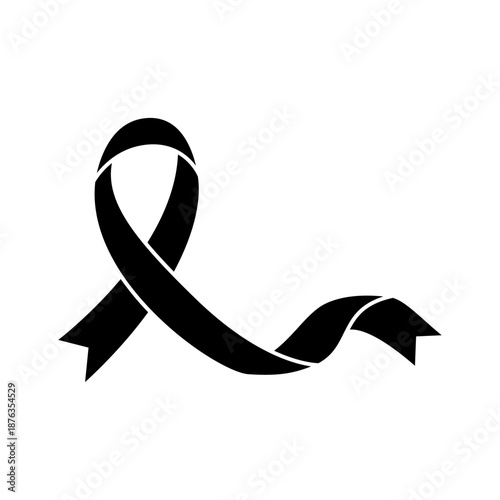 Awareness ribbon icon vector. Ribbon Illustration sign. Cancer Ribbon symbol or logo.