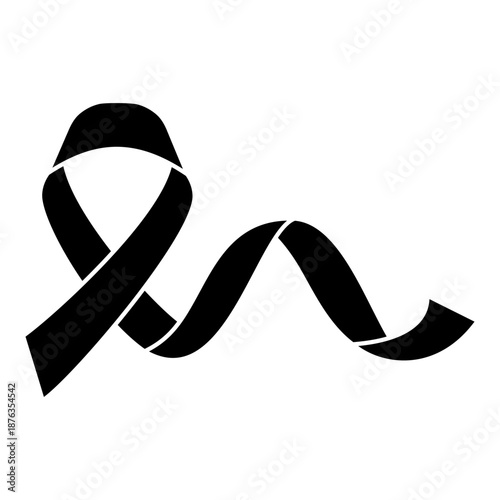 Awareness ribbon icon vector. Ribbon Illustration sign. Cancer Ribbon symbol or logo.