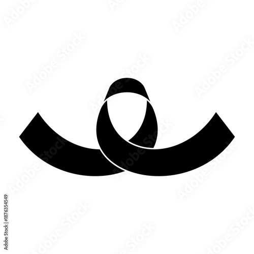 Awareness ribbon icon vector. Ribbon Illustration sign. Cancer Ribbon symbol or logo.