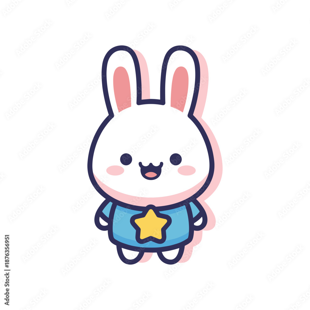 Obraz premium Adorable Cartoon Bunny Character Design