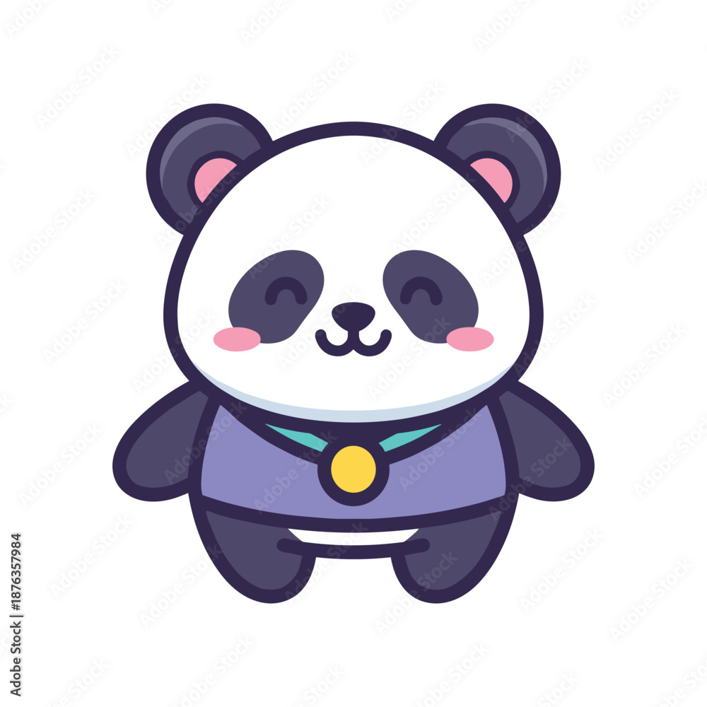 Obraz premium Cute Cartoon Panda Bear Illustration
