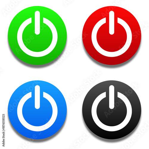 Bild auf Leinwand Power button icon set. On off buttons