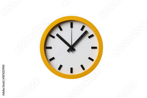 Yellow clock icon isolated on transparent background