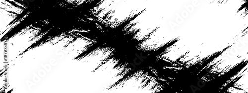 Abstract black paint brush stroke grunge vector background banner