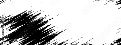 Grunge diagonal brush stroke texture distressed black and white vector background overlay rough paint smear