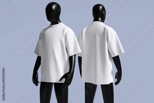 Realistic oversize t-shirt on mannequin for mockup design
