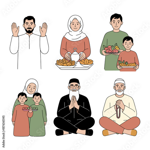 Family Gathering and Religious Traditions: A harmonious portrayal of family life and religious rituals, showcasing the beauty of togetherness and spiritual devotion.