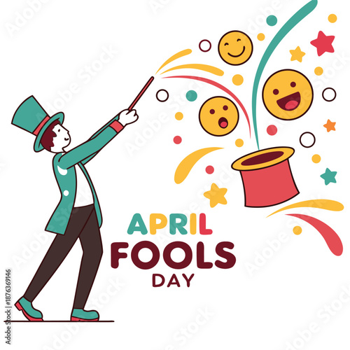 April fools day prank surprise illustration