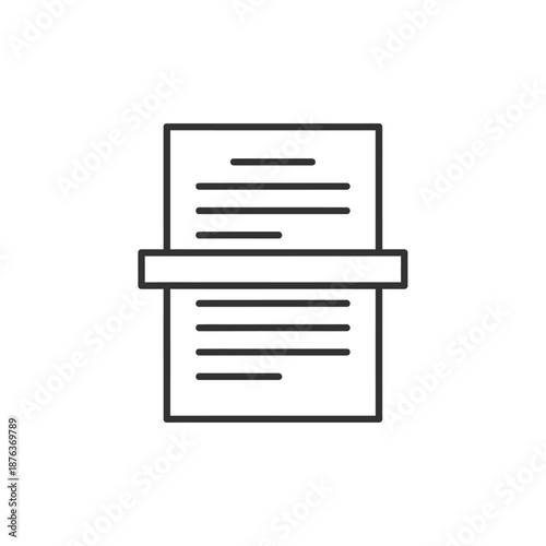 Close-up of a document with text and paperclip for business and office use