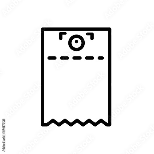 Close-up of a torn paper with a camera icon symbolizing editing or removal process