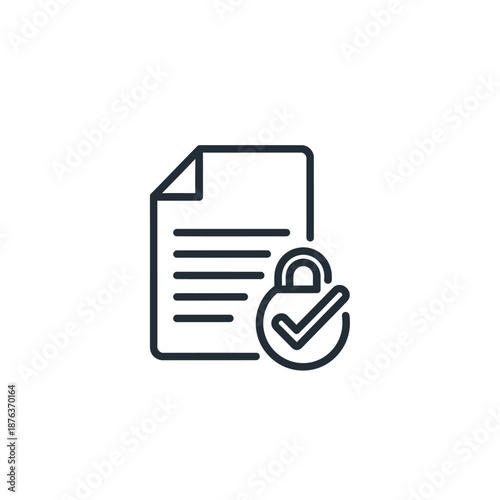 Close-up of a secure document with a checkmark symbol representing data protection and verification