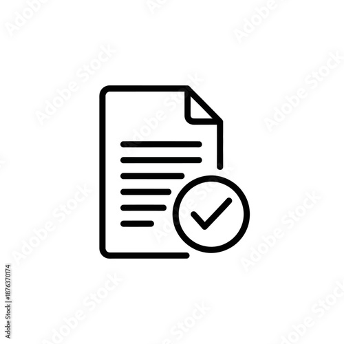 Close-Up of a Validated Document with Checkmark for Certification or Approval