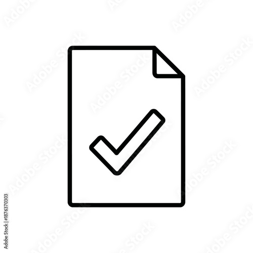 Close-up of a White Paper Document with Checkmark Icon for Validation or Approval Concept